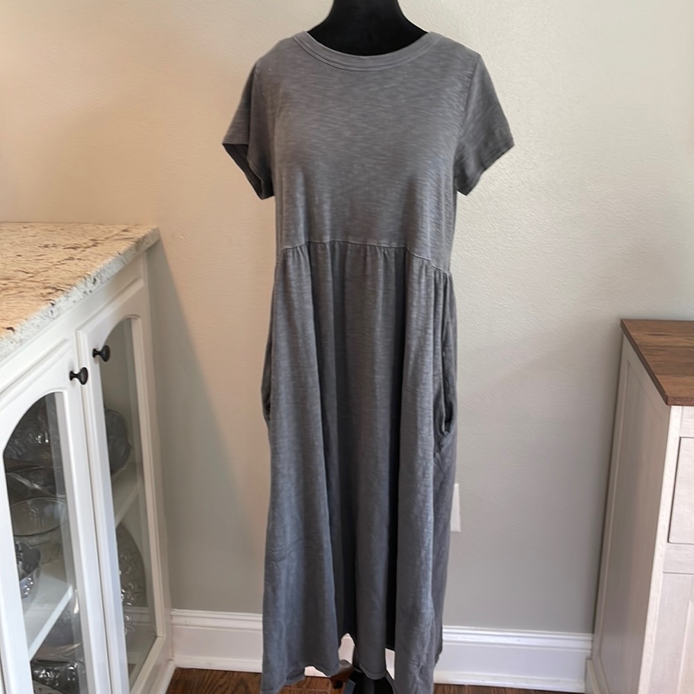 Dropped yoke knit dress